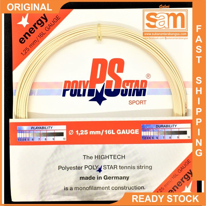 0,25€/m) Polystar Energy Black 200 M Tennissaiten