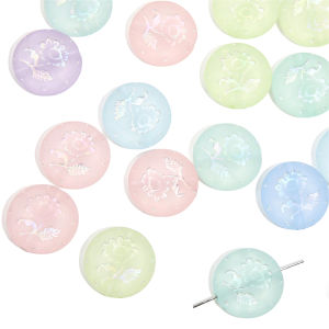 ลูกปัดอะครีลิแบบเรียงเป็นเม็ดสีเงินแบบคละสีสำหรับสร้อยคอสร้อยข้อมือแบบ DIY อุปกรณ์งานฝีมือ