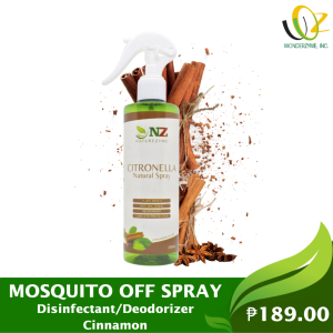 NATUREZYME Natural Spray Citronella with Cinnamon Scent Mosquito Off Spray 250 ml