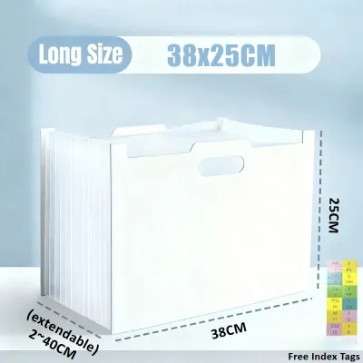 Long Expanding File Folder Document Organizer Storage Box Desktop Organizer Expandable Organizer