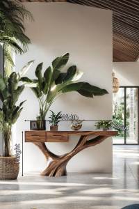 Bàn Console Gỗ Tự Nhiên Kết Hợp Ngăn Kéo - Nâng Tầm Không Gian Sống - Mộc Nhà Nếp