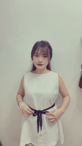 Dây lưng vải ren gắn ngọc đính đá đai váy nữ thắt nơ thanh lịch