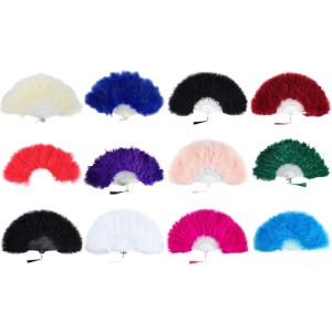 Tinh vi fan hâm mộ lông với gấp Tính năng flapper tay fan hâm mộ cho phụ kiện trang phục Dance kỳ nghỉ theo chủ đề sự kiện