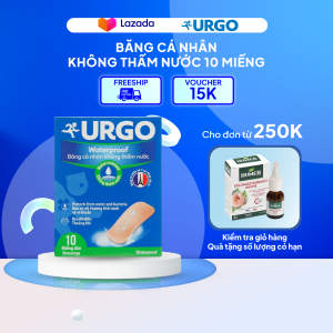 Băng cá nhân Urgo Waterproof không thấm nước (2 x 7.2cm) hộp 10 miếng urgo