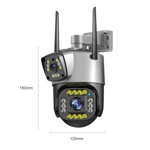 V380 Pro CCTV 12MP Three Lens Solar CCTV Camera Outdoor IP66 Waterproof No Lighting Required Full Color Night 4G SIM WiFi