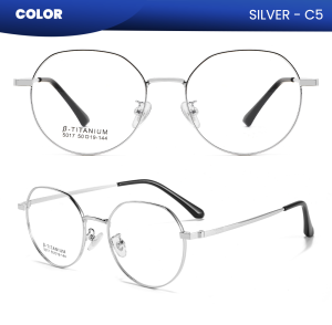 IOOI Eyewear - Kacamata Geometric Titanium Lensa Anti Radiasi Blueray Photocromic Pria Wanita 5017