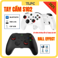 Tay cầm chơi game S102 - 2025 độ cần Hall Joystick xoay 360 kết nối bluetooth, Receiver 2.4G có 2 nút Macro gán Skill. 