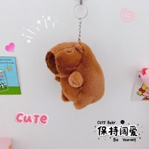 Cute Cartoon Capybara Pendant Plush Toy Girl Bag Pendant Accessories Cute Kapila Keychain Doll Childrens  Schoolbag Pendant Girl Birthday Christmas Gift