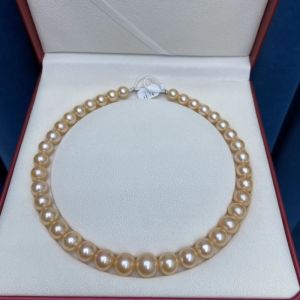 Natural Pearl Necklace 11-14mm Edison Pearl Necklace Round Gift for Women Versatile