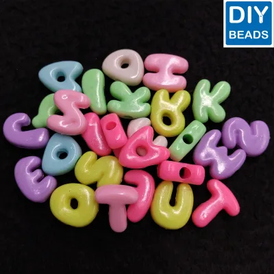 Diy Beads Pastel Assorted Letter Big 18mm (250grams)