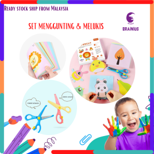BRAINIUS Set menggunting dan melukis suitable for 4-9 years