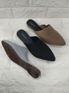 Sandal Selop Rajut Teplek Wanita Import 026-17 Warna [Hitam Khaki Abu-Abu] Selop kekinian Bahan berkwalitas dan elastis nyaman di pakai dan praktis Fashionable