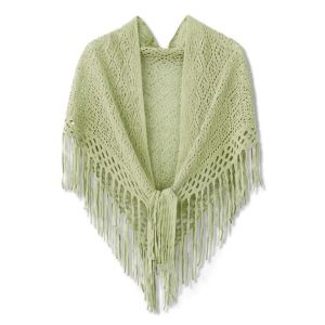 SHIRUI Phong cách retro Khăn choàng đan Màu sắc đồng nhất Đa năng Khăn quàng cổ rỗng Hợp thời trang Mềm mại Khăn choàng tua rua dành cho phụ nữ