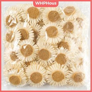 WP💓💛💖 10pcs Sunflower & Daisy Craft Embellishments White & Beige DIY Decor Accessories For Beach Hats Clothing Curtains Ties