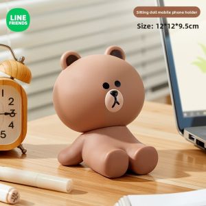 100% Authentic Line Friends Mobile Phone Holder for Smartphone & iPad Tablets Washable Phone Stand Desktop Portable BROWN LFB25 LFB24
