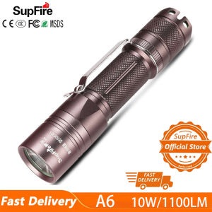 SUPERFIRE A6 tactical flashlight waterproof rechargeable super bright multiple modes aluminium alloy portable torch outdoor hiking household