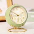 Jam Weaker Meja Belajar Alarm Aesthetic Retro Style Elegant Vintage/Gaya Eropa Sederhana Kreatif Penunjuk Bercahaya Kecil Jam Alarm Cermin Kaca Transparansi. 