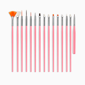 แปรงทาเล็บคริสตัล หัวแบน สำหรับวาดลวดลาย เพ้นท์เล็บ และแกะสลัก