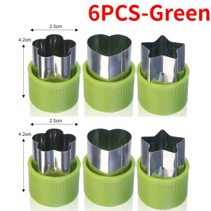 6 cái thép không gỉ trái cây khuôn dập nổi cắt nhỏ hoành thánh khuôn bánh quy hoa trái tim hình dạng Máy cắt rau