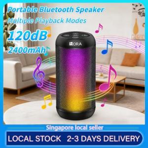 Wireless Bluetooth Speaker Portable Outdoor Speaker with RGB Breathing Light Hi-Fi Clear Sound Quality Support TWS Pairing