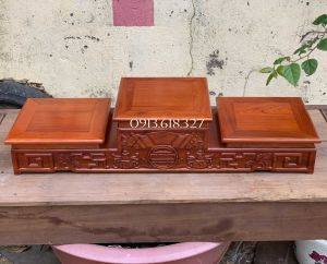 Bục tam sơn gỗ hương đế tam cấp kê bát hương rát vàng