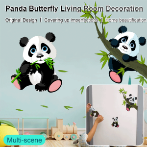 Living room wall stickers selfadhesive panda wall decoration butterfly living room decoration