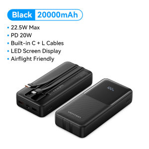 【3C Certification】Vention 20000mAh Powerbank 22.5W Super Charging with Built-in Dual Cable for iPhone 18 17 16 15 14 13 pro max Samsung S24 Ultra S23 S22 Xiaomi 13t 12t Cellphone Portable PD 20W 10000mAh Power bank