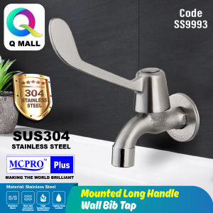 MCPRO SUS304 Stainless Steel Medical Faucet Mounted Long Handle Wall Bib Tap  - SS9993