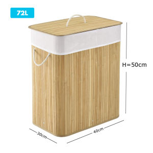 Minimalist Bamboo Storage Hamper & Laundry Basket Organizer