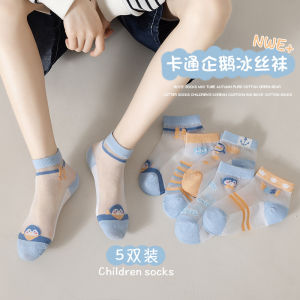 5 Pairs Kids Socks Spring and Summer Ice Silk Super Thin Breathable Cotton Mesh Ankle Socks A-Class Cartoon Socks 儿童袜子 春夏季 冰丝 超薄 透气 棉 网眼 船袜 a类卡通袜 FUNIANQI