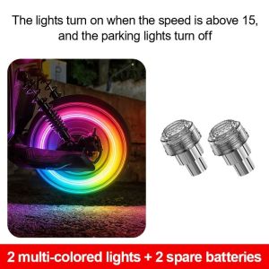 DISSENSION COLLOQUY59UY5 2Pcs Vibration Activated Motorcycle Rim Light Waterproof Design Seven-Color Flashing Wheel Valve Lights Cool 4.5V Battery Powered Rim Strobe Lights Night Riding