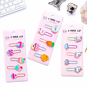 คลิปหนีบกระดาษ คลิปลวด คลิปการ์ตูนน่ารัก คั่นหนังสือ แพ็ค5ชิ้น คละลาย คละแบบ พร้อมส่งในไทย
