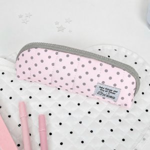 NEXASHOP Korean Style Pencil Case Portable Polka Dot Pen Bag Aesthetic Handheld Pencil Pouch Students