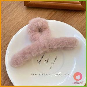 AW กิ๊บหนีบผม แต่ด้วยผ้าขนนุ่มๆ น่ารัก สไตล์เกาหลี แฟชั่นสำหรับผู้หญิง Hair Clips