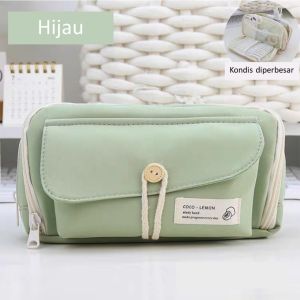 Pencil case tas pena tempat pensil tas pencil tempat alat tulis kapasitas besar polos terbaru pencil case multifungsi pencil box Korea organizer box new