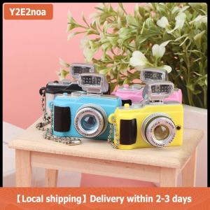 【Local shipping】 Mini Digital Camera Model 1:12 Dollhouse Camera LED Flash Keychain Decor Toy