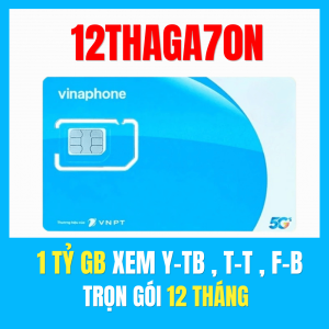 Sim Data Vinaphone 4G 5G 12THAGA70N Dùng 12 Tháng Tặng 5GB/ngày Miễn Phí MXH Dùng Cho Mọi Thiết Bị | FREESHIP - CHƯA KÍCH HOẠT