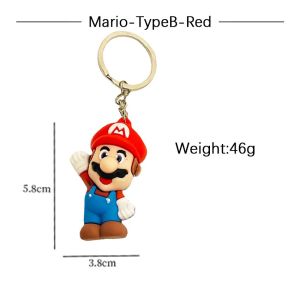 ❤️【Same Day Delivery】 Super Mario Bros Keychain 3D Cartoon Car Accessories Schoolbag Pendant Key Bag Decoration Collection Kids Toys Doll Birthday Gift LZC-Keychain-Mario