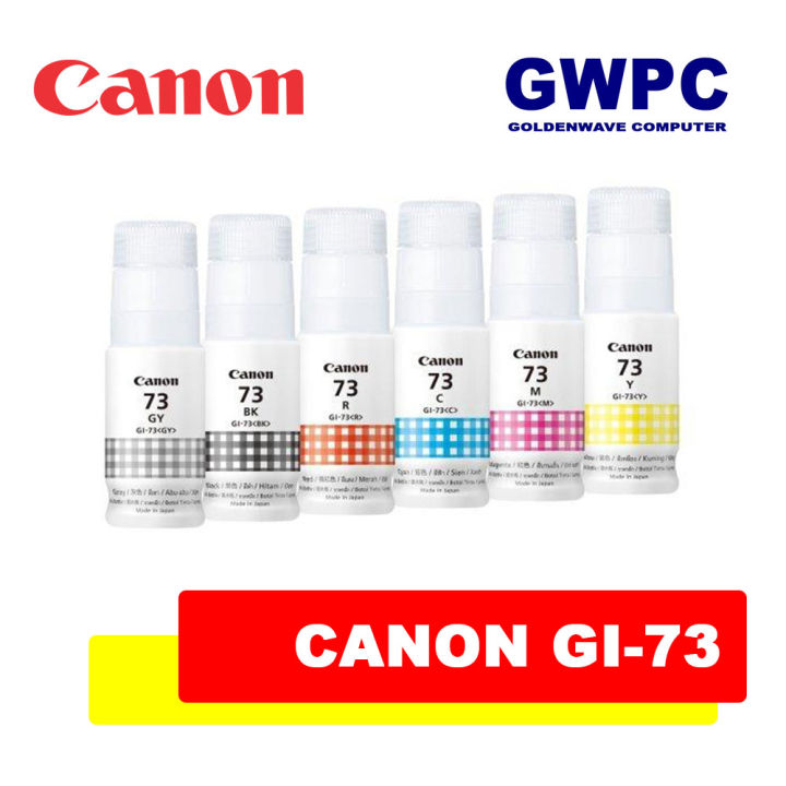 Canon GI 73 Black Cyan Magenta Yellow Red Grey Ink For G570 G670 GI 73 GI73 Lazada PH