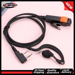 【HOSPORT】 PU Wired Walkie Talkie Headset K-Plug Walkie Talkie Headset Earphones Dual PTT G Type with Microphone for Kenwood Baofeng 888S TYT