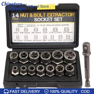 14pcs Damaged Bolt Nut Remover for Damaged Frozen Studs Rusted Rounded-Off Bolts
