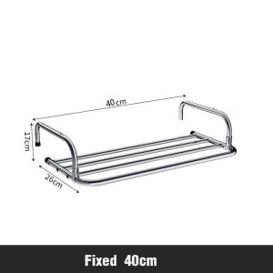 Telescopic Balcony Clothes Hanger Stainless Steel Foldable Laundry Drying Rack Movable Ampaian Pengeringan Baju 晾衣架