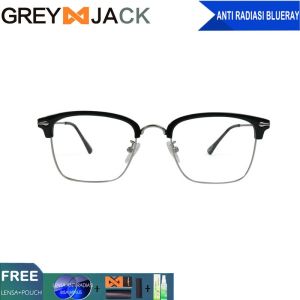 Grey Jack Frame Kacamata Antiradiasi Style Kotak Half Frame Elegant Simple Bisa Minus Fashion Pria dan Wanita Terbaru 2201