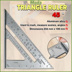 Moda Triangle Ruler Aluminum Alloy Speed Protractor Square Miter Carpenter Tool 255 ×180 Mm