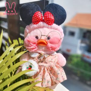 Gấu bông vịt Lalafanfan má hồng vịt màu HỒNG dễ thương cao cấp full phụ kiện