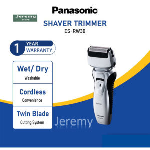 Panasonic Shaver 2-Blade Trimmer ES-RW30 เครื ่ องโกนหนวดแบบชาร ์ จไฟได ้ หัวตัดคู ่ แบบลอยล ้ างทําความสะอาดได ้