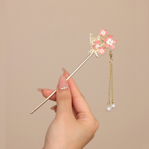 Sakura Ancient Style Flowers Hair Accessories Hair Pin Fashion Tassel Hair Stick Chinese HairPin