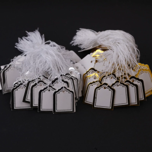 ป้ายฉลากติดราคาเรขาคณิตรูปทรงสี่เหลี่ยมคางหมูรีไซเคิลได้500ชิ้นสำหรับการขายสินค้าบูติก