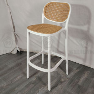Belilah Outdoor Rattan bar chair kerusi tinggi rotan high chair rattan PP Plastic Backrest Chair