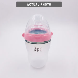 Huppy Buppy Baby Bottle Feeding Silicone 8oz Pink